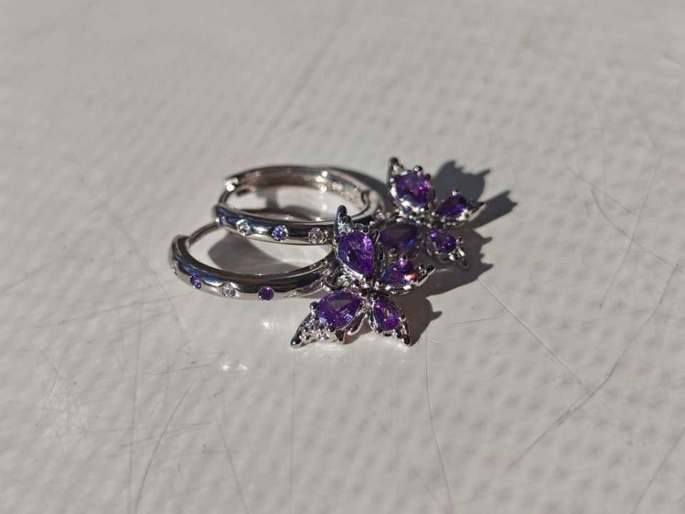 Amethyst Butterfly Earrings