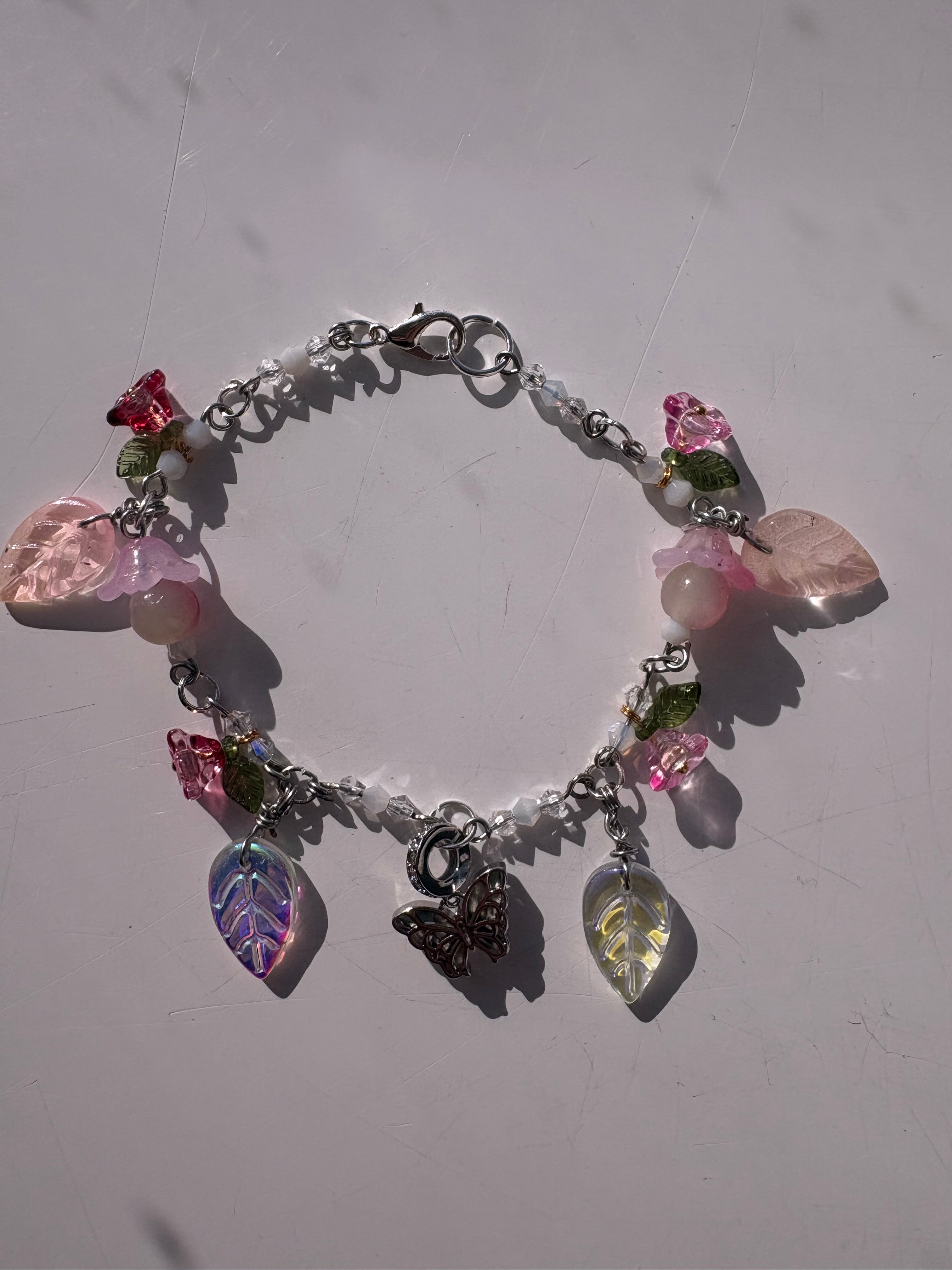 Butterfly blossom charm bracelet