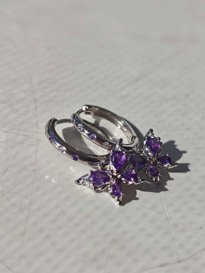 Amethyst Butterfly Earrings
