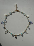 Blue Crystal blossom charm bracelet