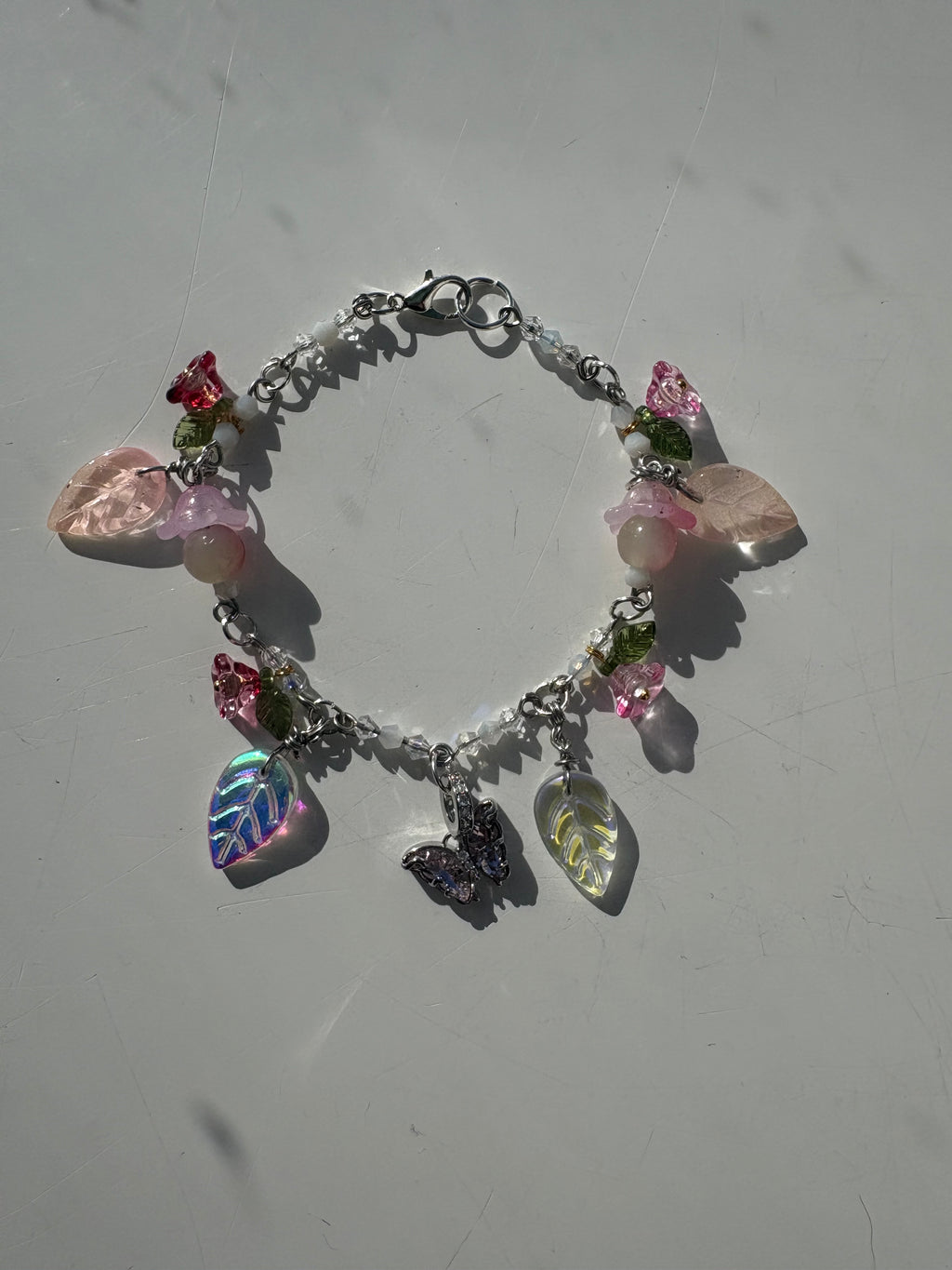 Butterfly blossom charm bracelet