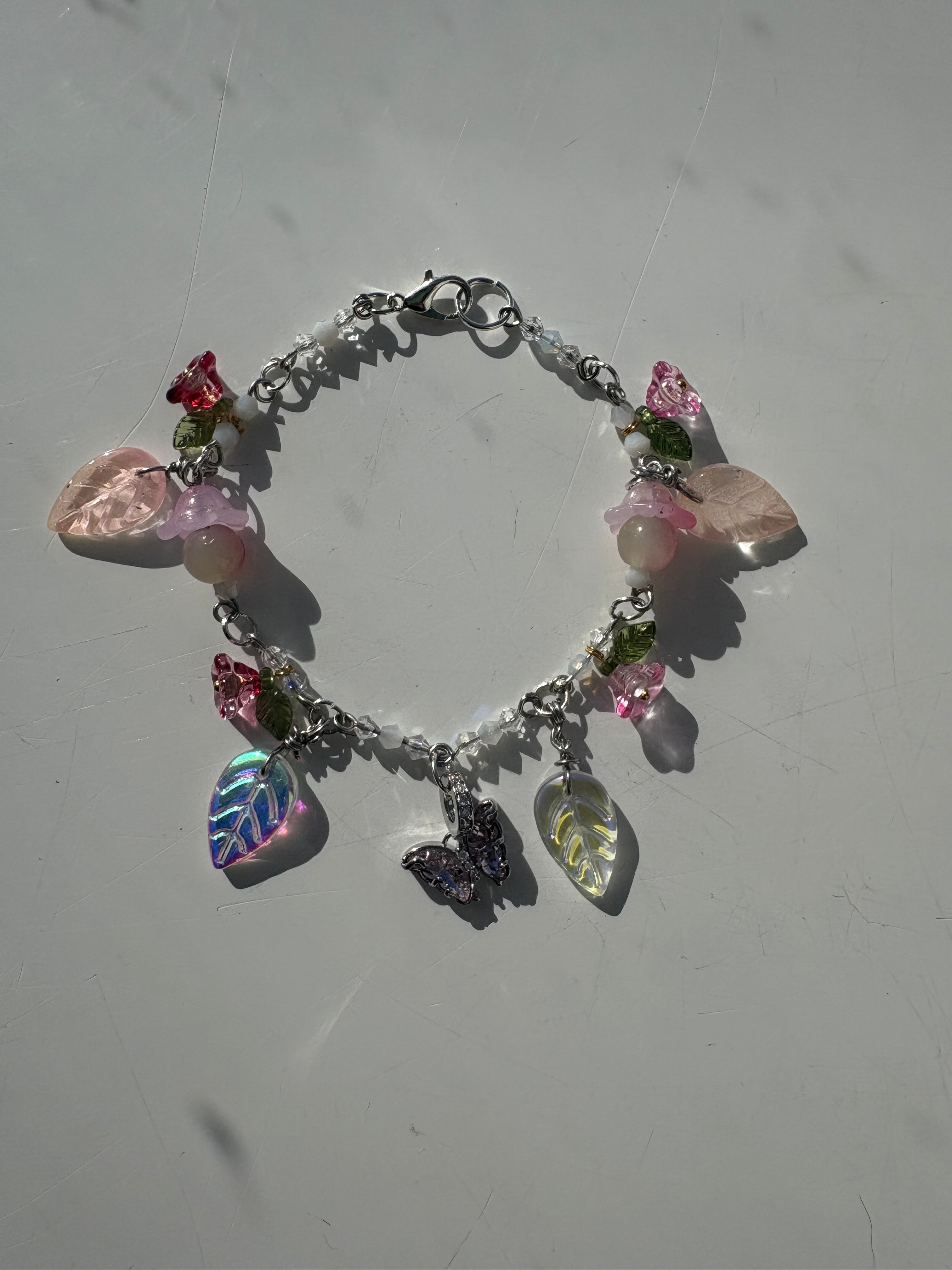 Butterfly blossom charm bracelet