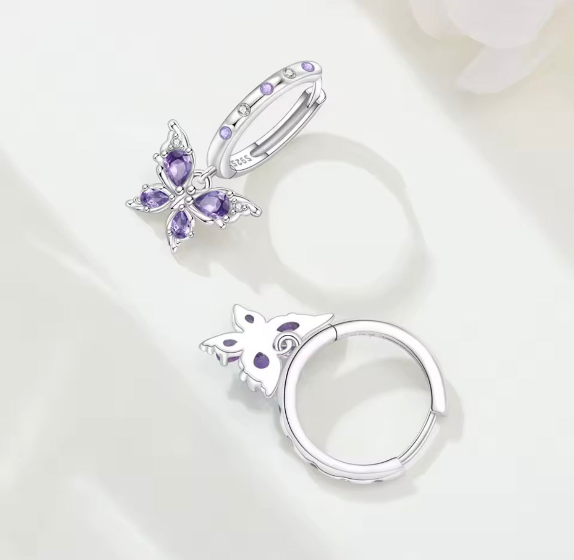 Amethyst Butterfly Earrings