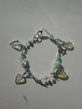 Green leaf blossom charm bracelet