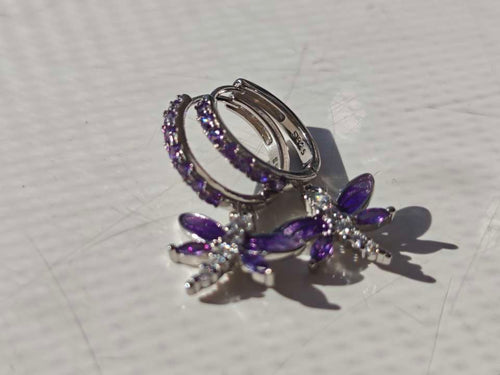 Amethyst Dragonfly dust earrings