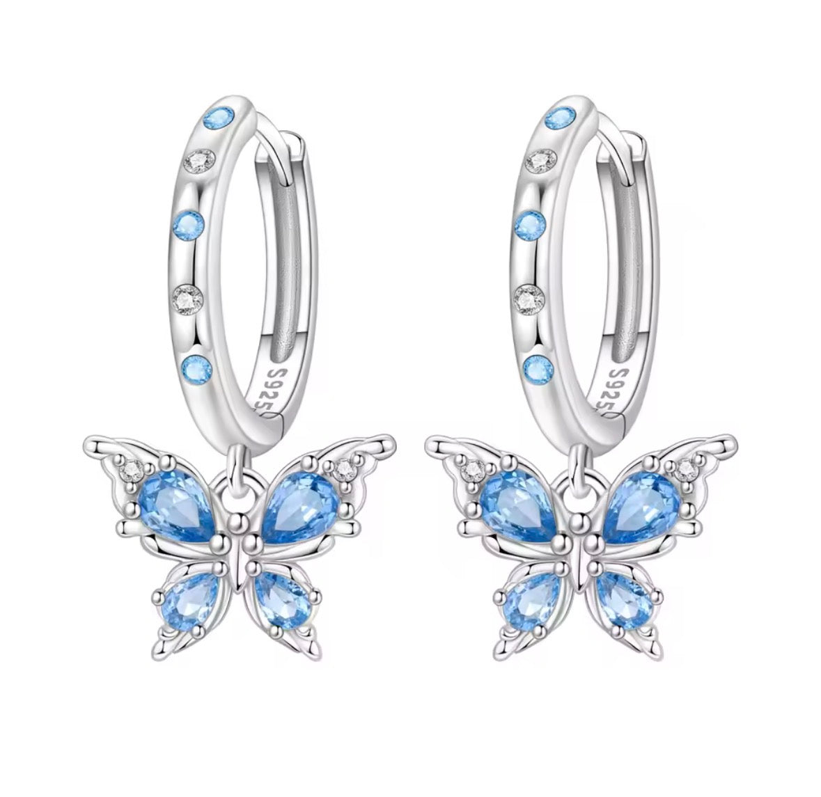 Sapphire Blue Butterfly earrings